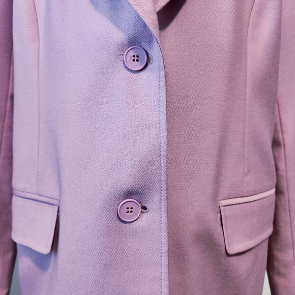 Women's Chadwick's Lavenderish Lined Wool Blazer Size 14 Vintage - Picture 6 of 11